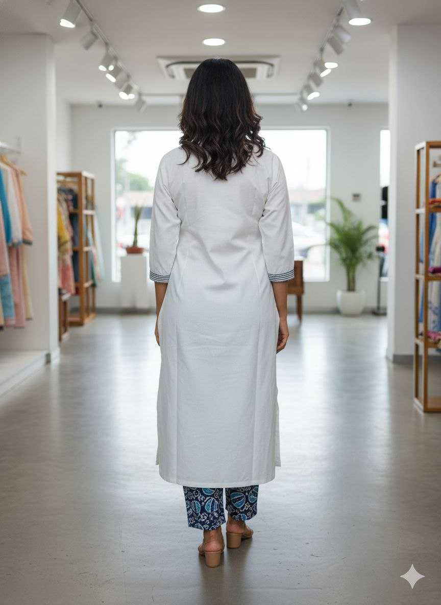 Ynf Cotton KESH608 HIMANI Kurti Wholesale Printed Kurtis Kurtis With Bottom White Kurtis Manufacturer- Kapda Export