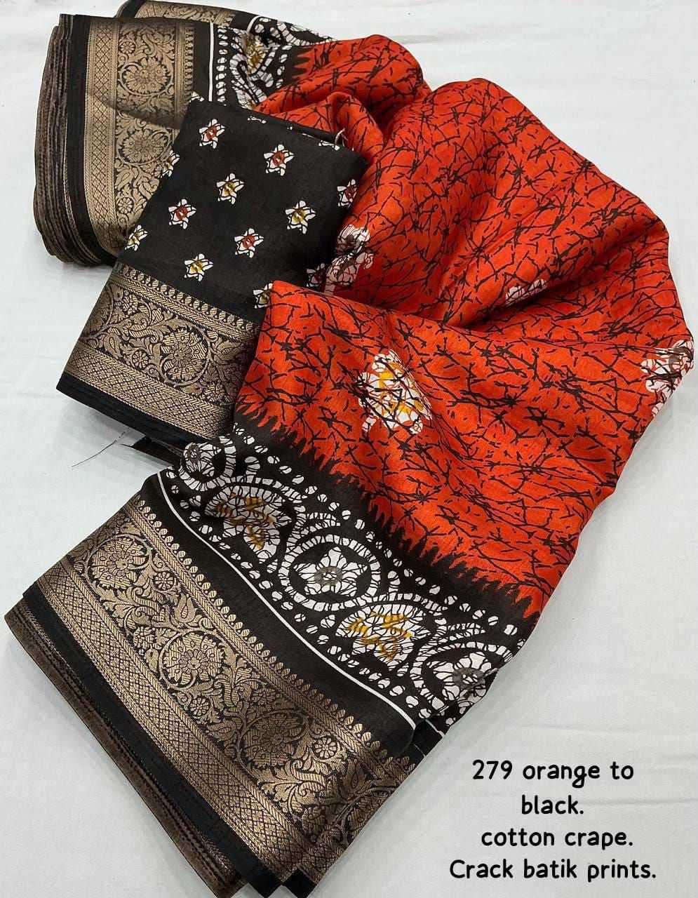 Ynf Crepe KESH433 278 Sarees Wholesale Designer Sarees Batik Sarees Zari Border Sarees Manufacturer- Kapda Export