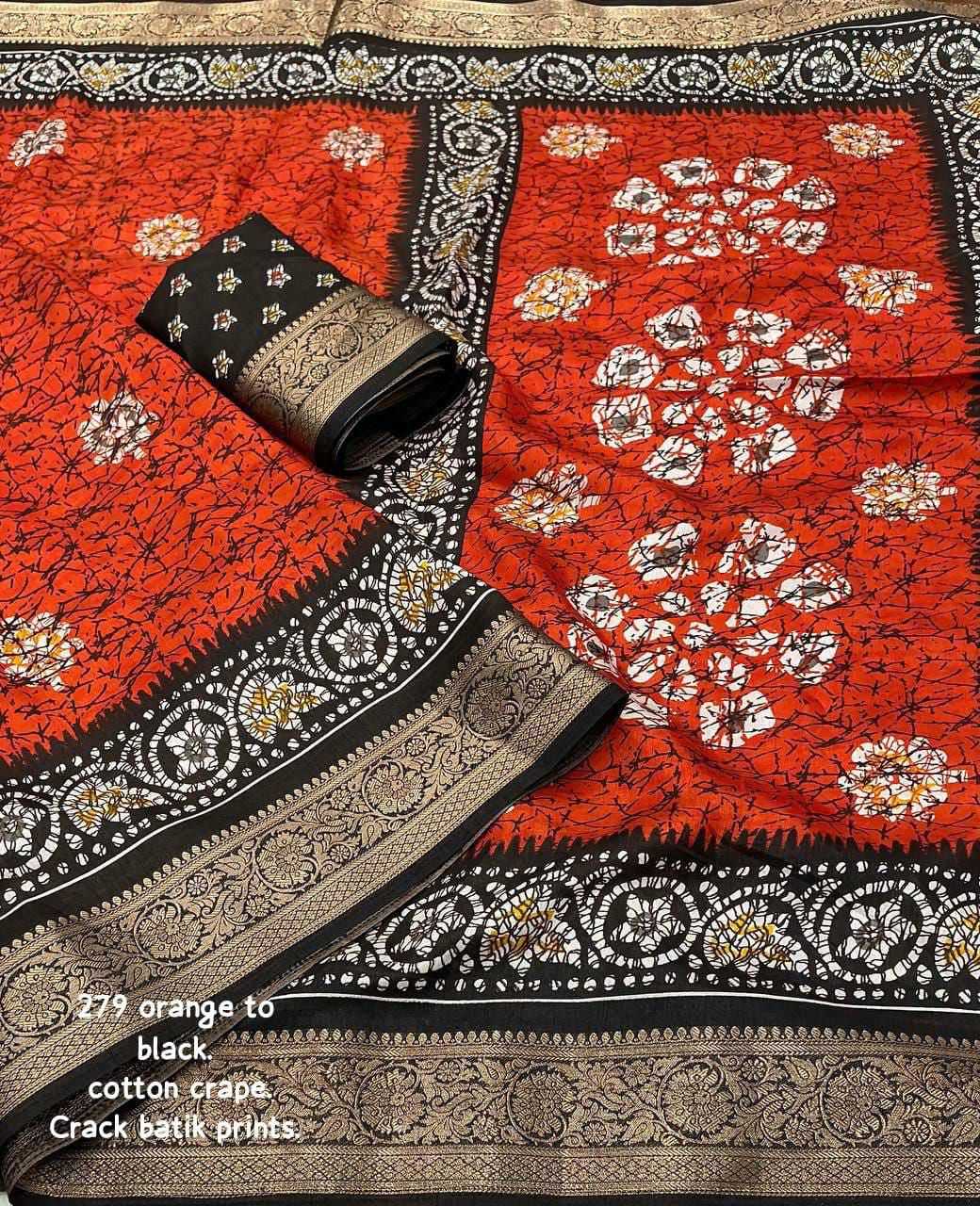 Ynf Crepe KESH433 278 Sarees Wholesale Designer Sarees Batik Sarees Zari Border Sarees Manufacturer- Kapda Export