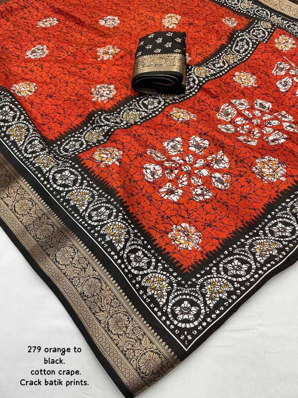 Ynf Crepe KESH433 278 Sarees Wholesale Designer Sarees Batik Sarees Zari Border Sarees Manufacturer- Kapda Export