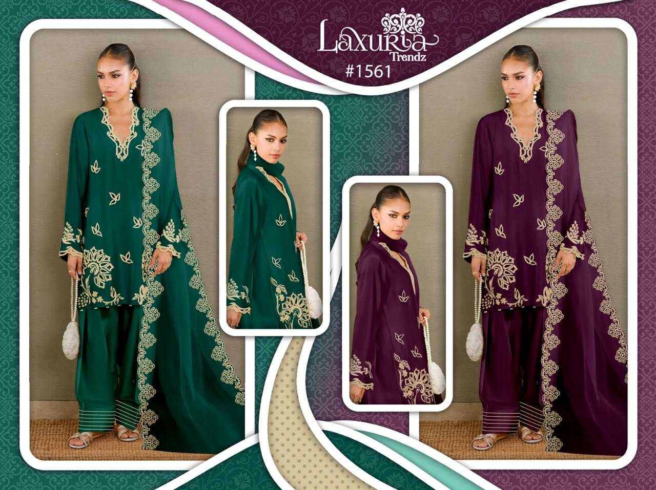 Ynf Crepe KESH530 Laxuria 1561 Suits & Dresses Wholesale Embroidery Suits Patiala Suits Handwork Suits Manufacturer- Kapda Export