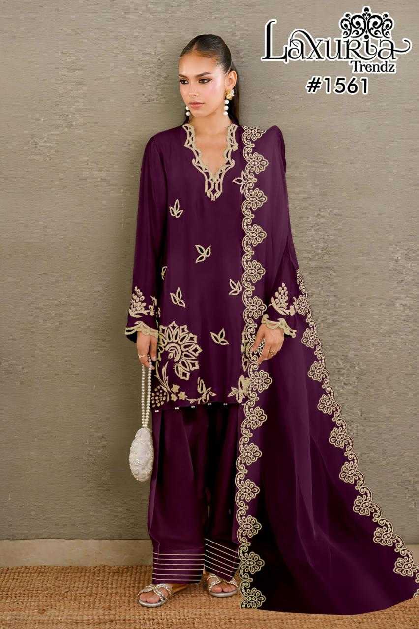 Ynf Crepe KESH530 Laxuria 1561 Suits & Dresses Wholesale Embroidery Suits Patiala Suits Handwork Suits Manufacturer- Kapda Export