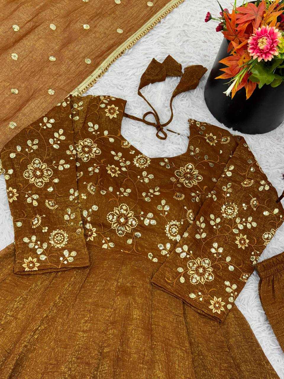 Ynf Crunchi KESH499 5290 Gowns Wholesale Fancy Gowns Embroidery Gowns Lace Gowns Manufacturer- Kapda Export