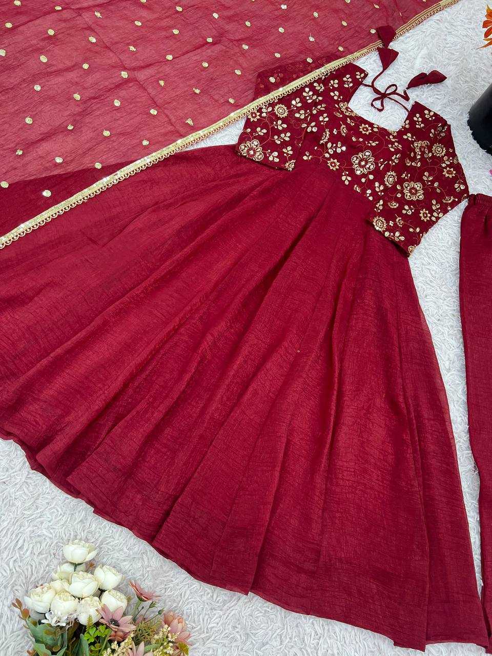 Ynf Crunchi KESH499 5290 Gowns Wholesale Fancy Gowns Embroidery Gowns Lace Gowns Manufacturer- Kapda Export