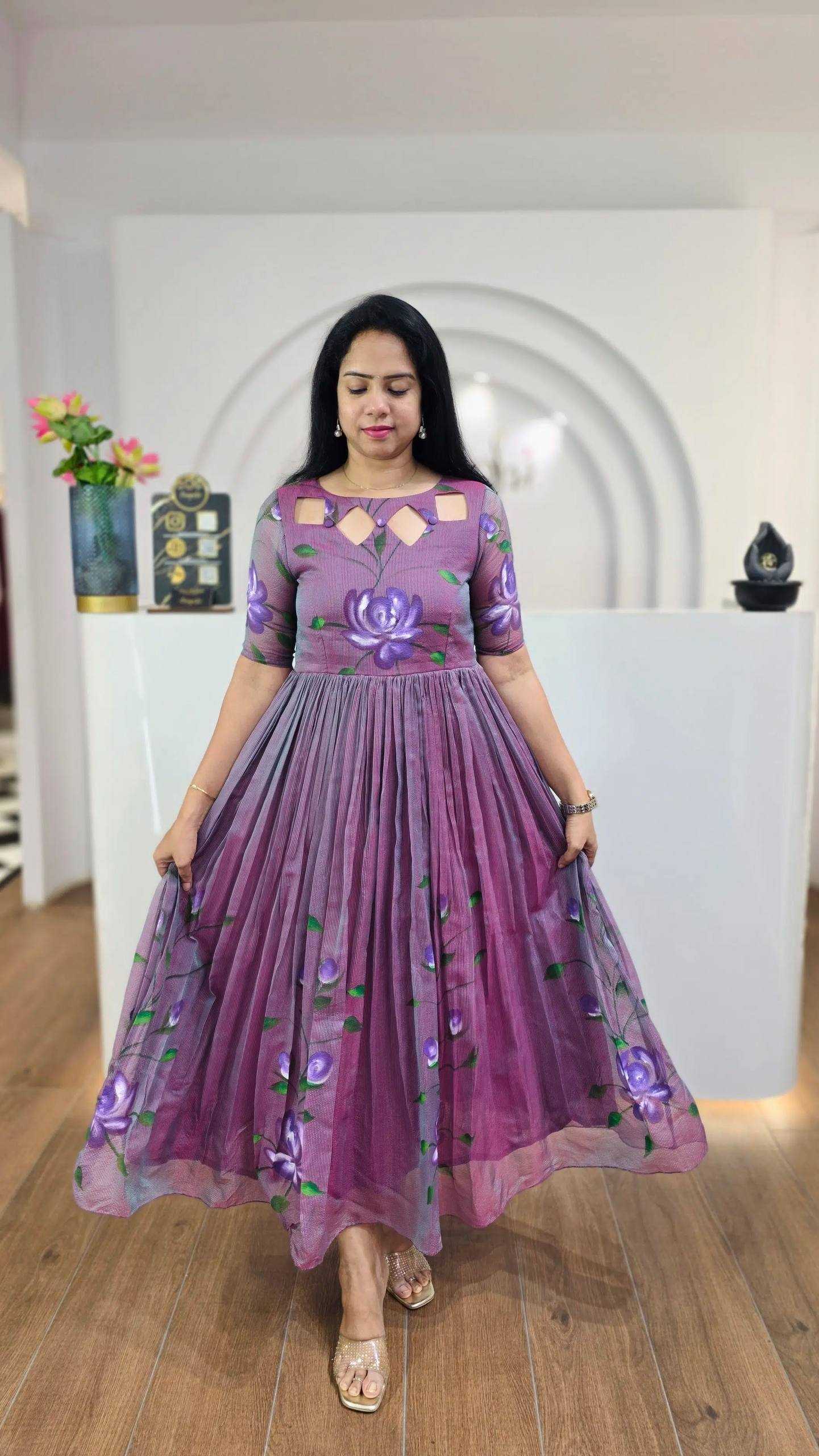 Ynf Fancy KESH210 2400 Suits & Dresses Wholesale Maxi Dresses Cocktail Dresses Printed Dresses Manufacturer- Kapda Export