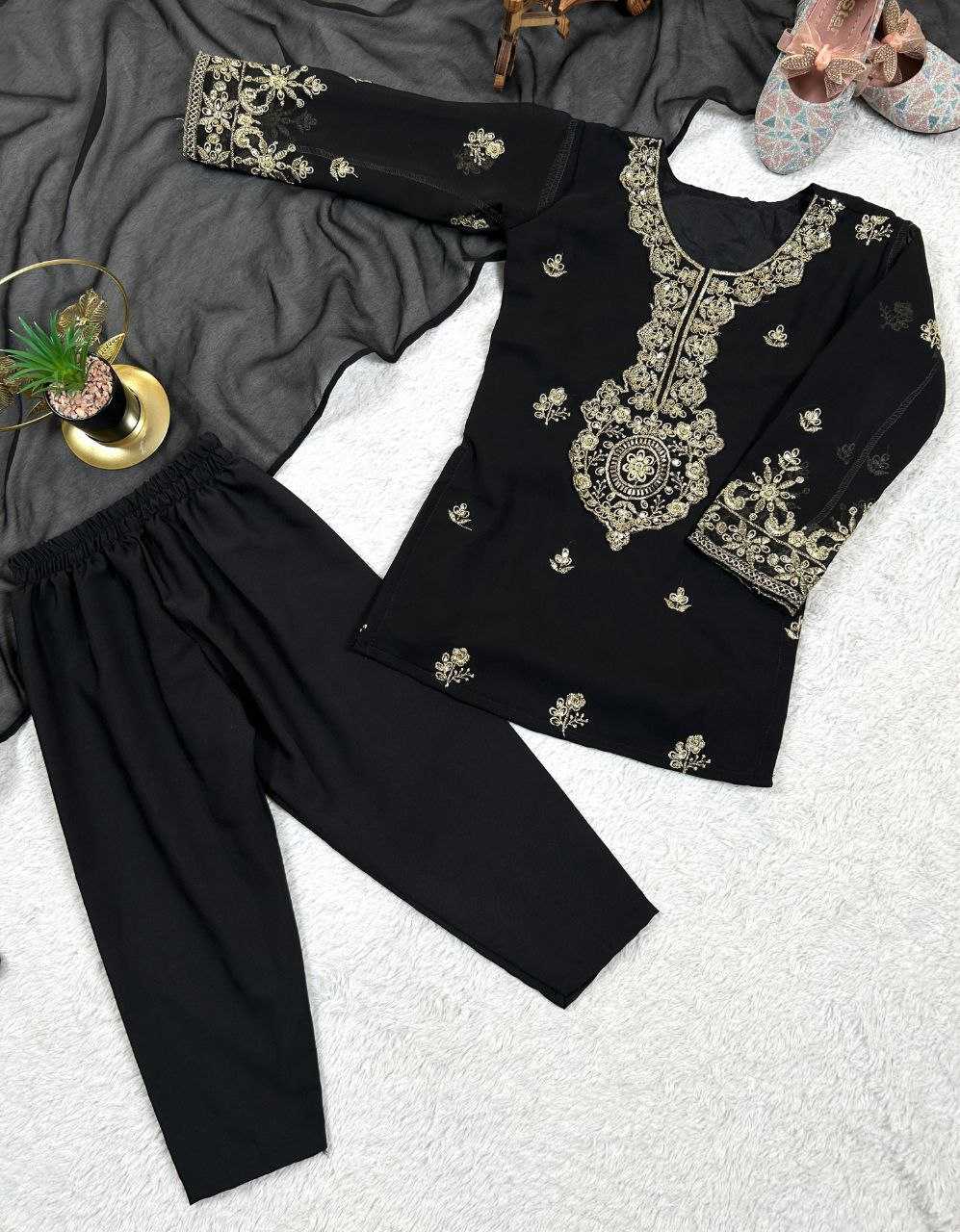 Ynf Faux Georgette KESH167 KAJAL Kids Wear Festive Collections Wholesale Kids Suit Embroidered Frock Ethnic Dresses For Kids Manufacturer- Kapda Export