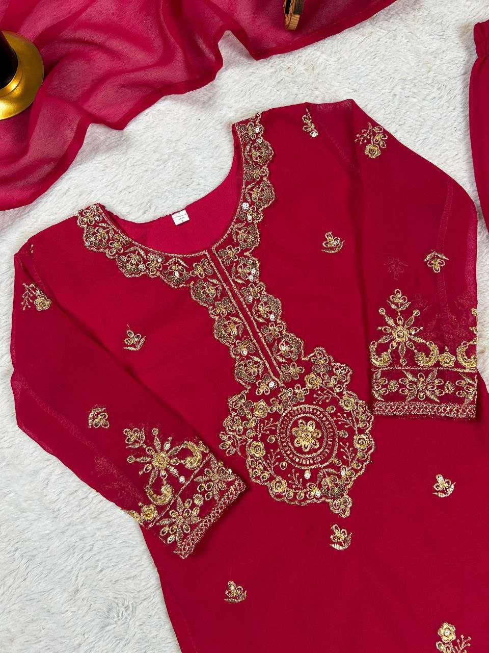 Ynf Faux Georgette KESH167 KAJAL Kids Wear Festive Collections Wholesale Kids Suit Embroidered Frock Ethnic Dresses For Kids Manufacturer- Kapda Export