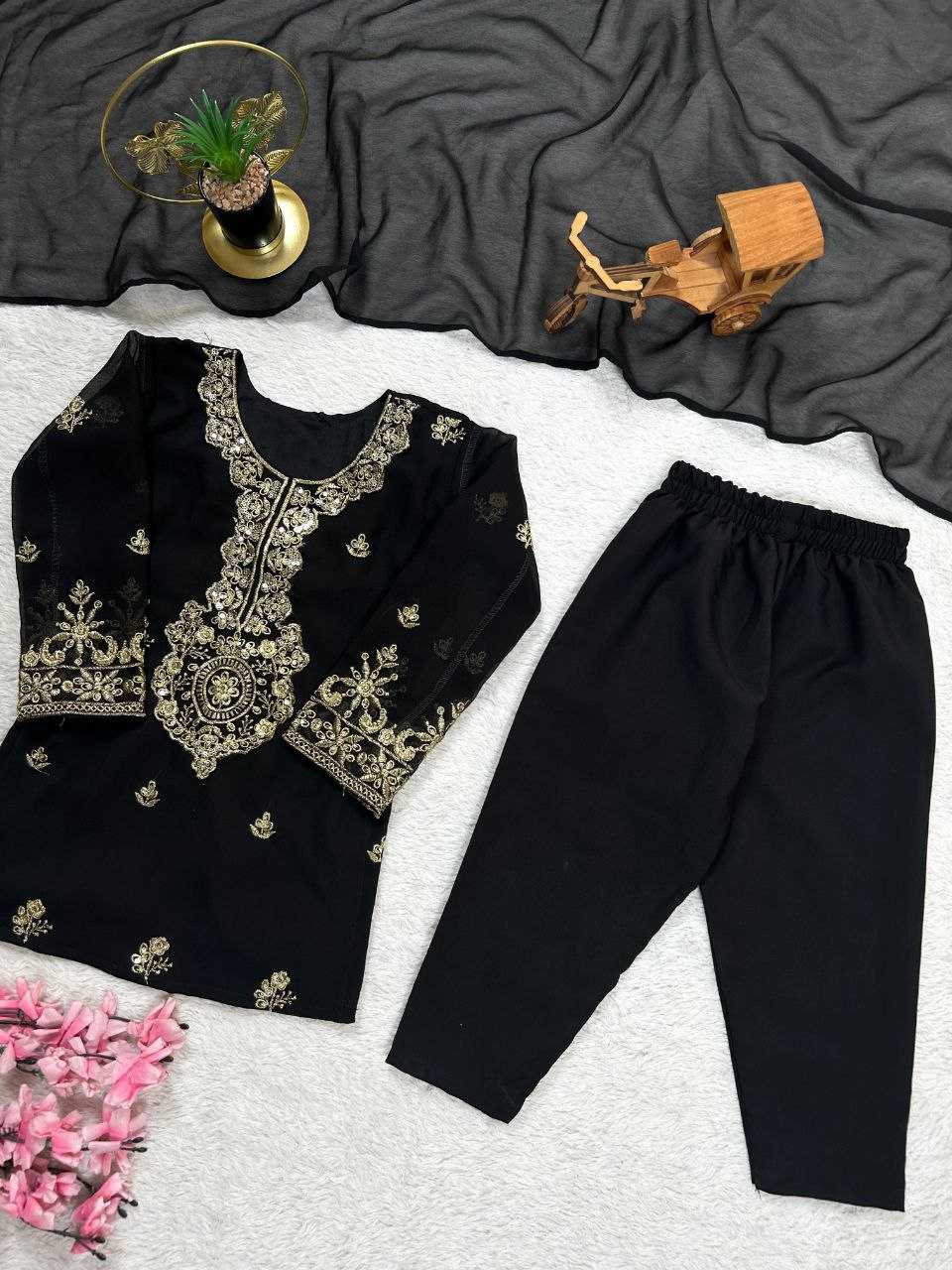 Ynf Faux Georgette KESH167 KAJAL Kids Wear Festive Collections Wholesale Kids Suit Embroidered Frock Ethnic Dresses For Kids Manufacturer- Kapda Export