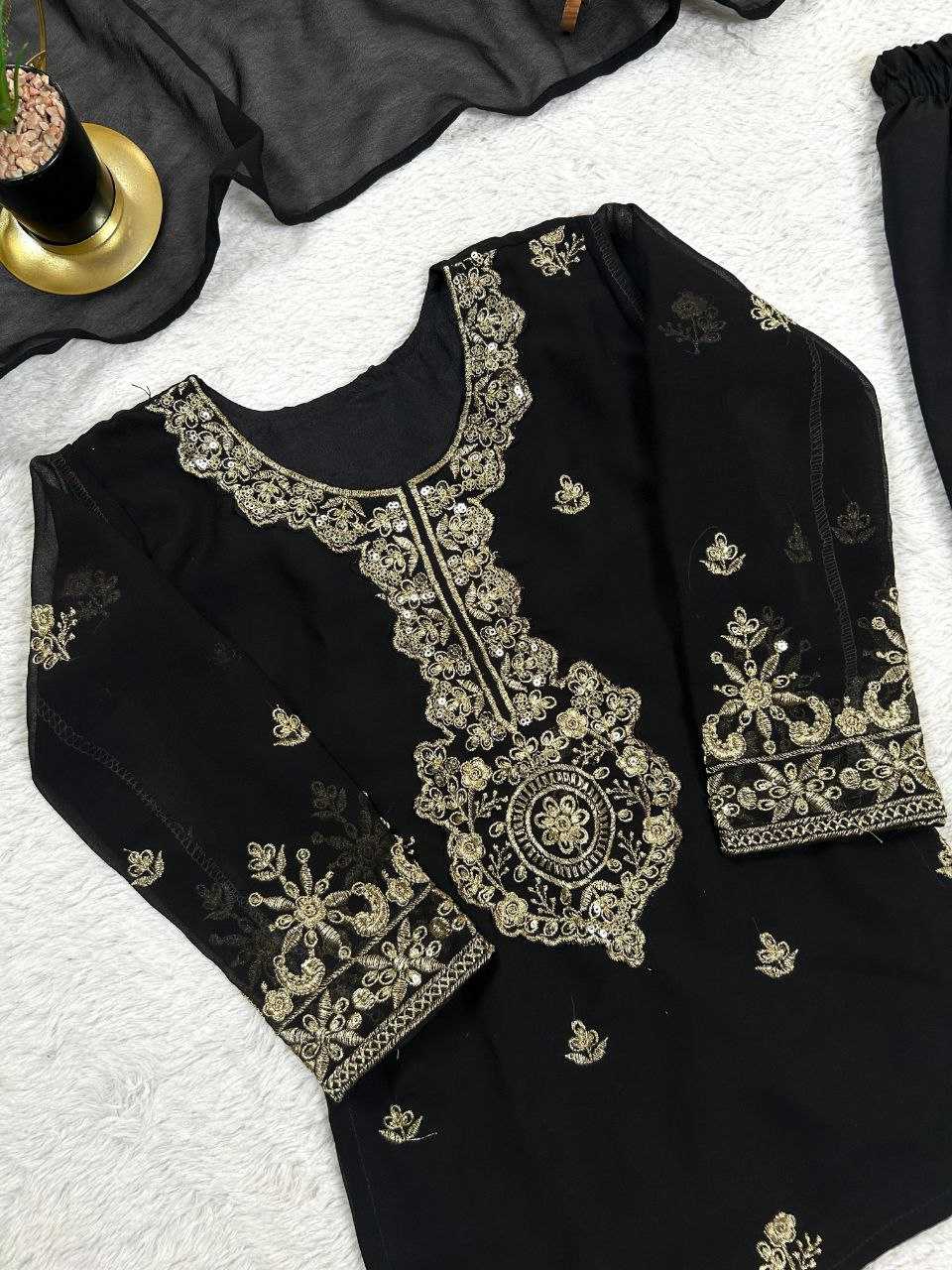 Ynf Faux Georgette KESH167 KAJAL Kids Wear Festive Collections Wholesale Kids Suit Embroidered Frock Ethnic Dresses For Kids Manufacturer- Kapda Export