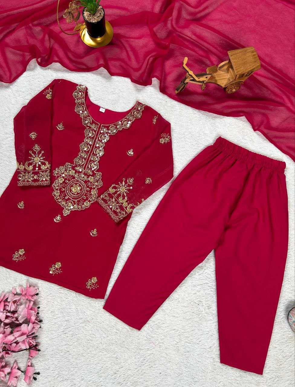 Ynf Faux Georgette KESH167 KAJAL Kids Wear Festive Collections Wholesale Kids Suit Embroidered Frock Ethnic Dresses For Kids Manufacturer- Kapda Export