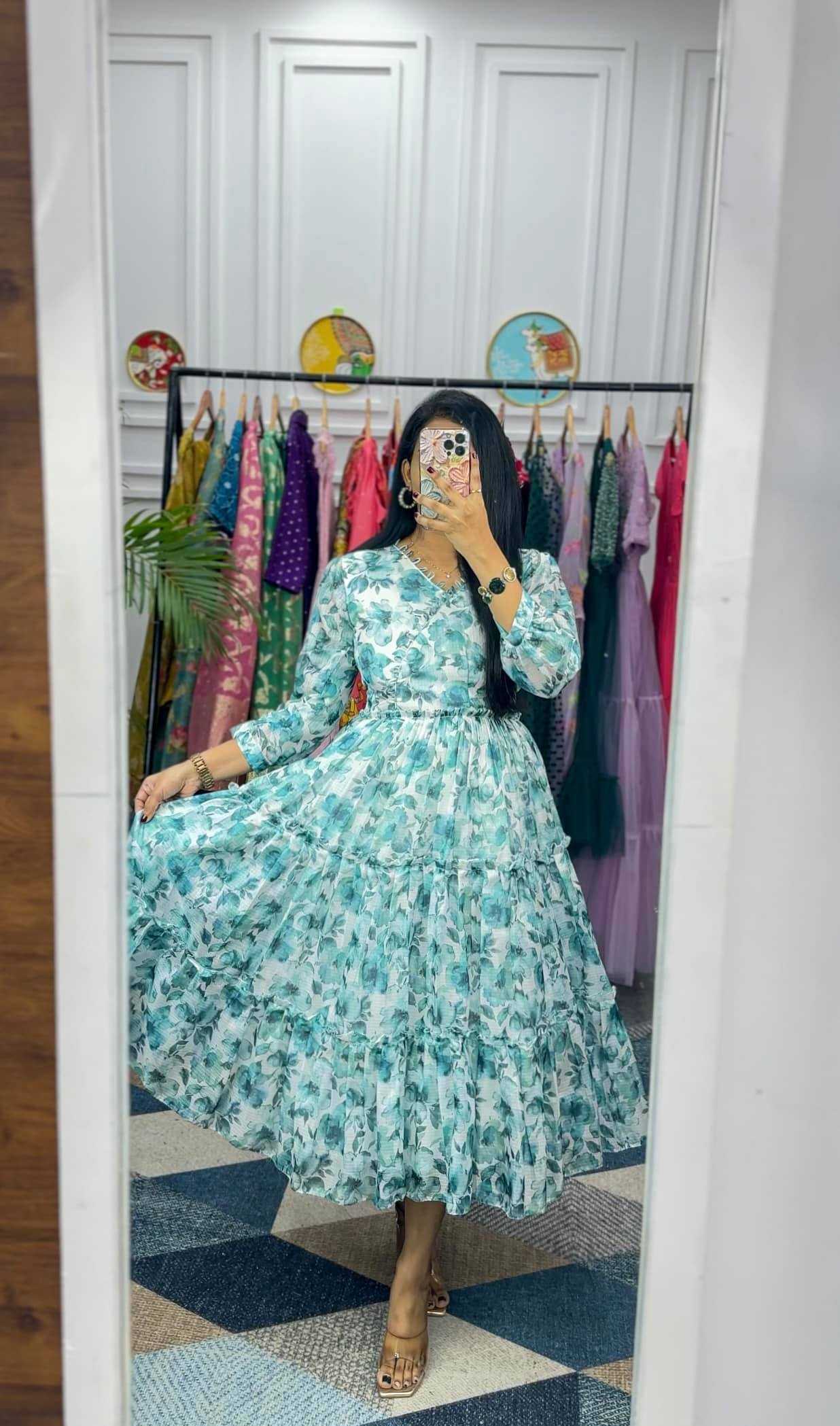 Ynf Faux Georgette KESH210 2377 Suits & Dresses Wholesale Printed Suits Maxi Dresses Fit And Flare Dresses Manufacturer- Kapda Export