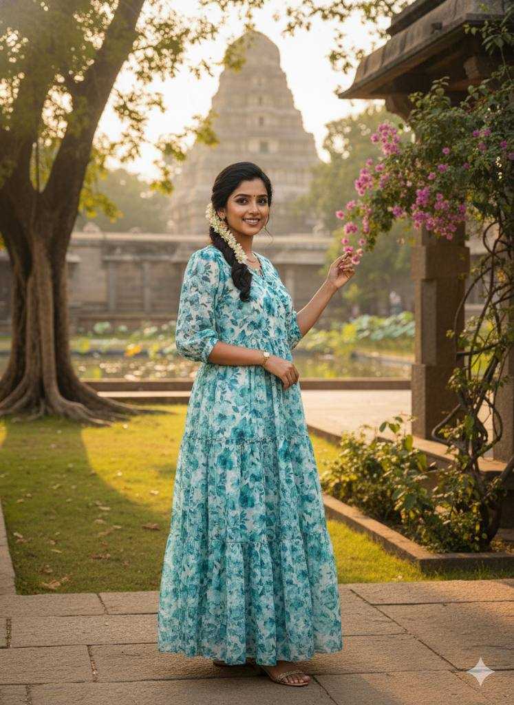 Ynf Faux Georgette KESH210 2377 Suits & Dresses Wholesale Printed Suits Maxi Dresses Fit And Flare Dresses Manufacturer- Kapda Export