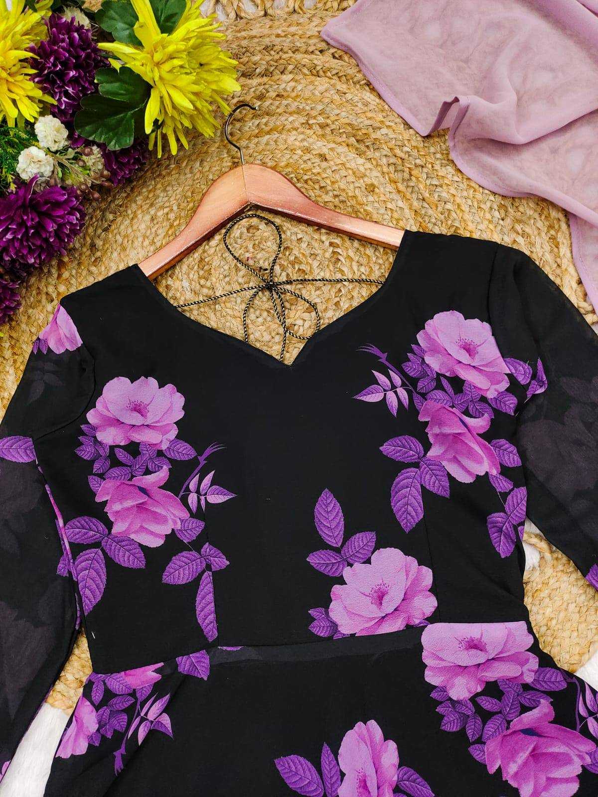 Ynf Faux Georgette KESH210 2381 Gowns Wholesale Printed Gowns Anarkali Gown Floral Print Gowns Manufacturer- Kapda Export