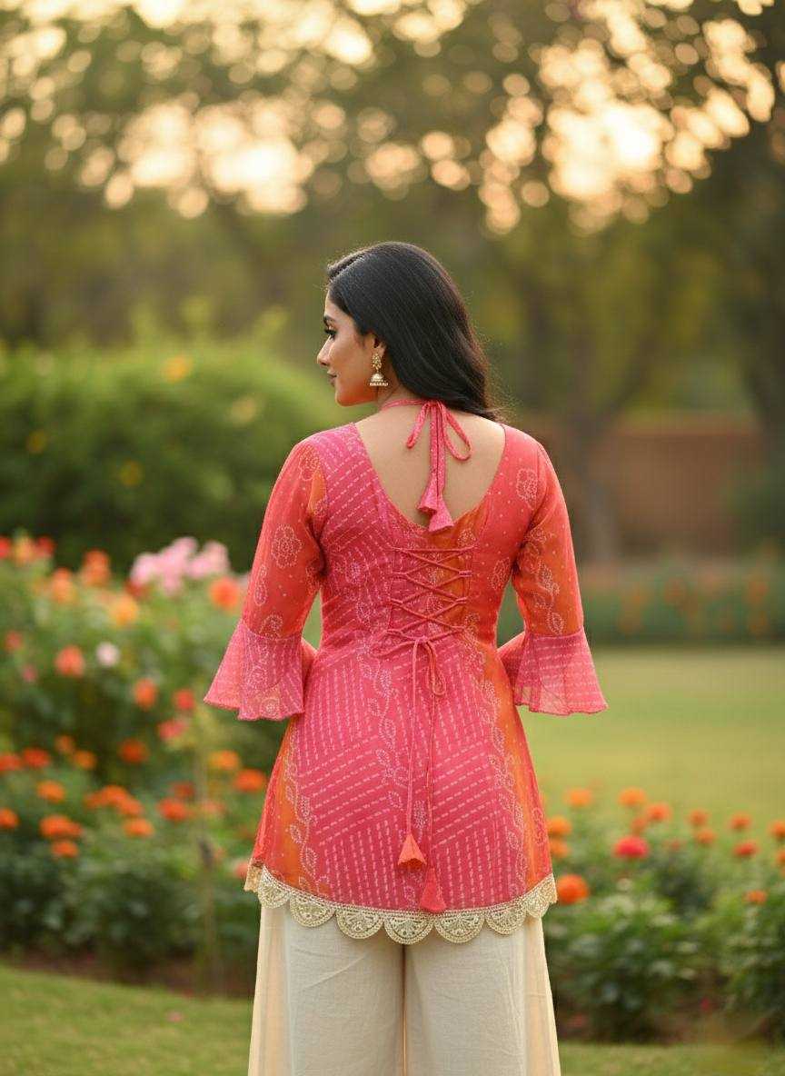 Ynf Faux Georgette KESH485 103 Kurti Festive Collections Wholesale Printed Kurtis Georgette Kurti Bandhani Kurtis Manufacturer- Kapda Export