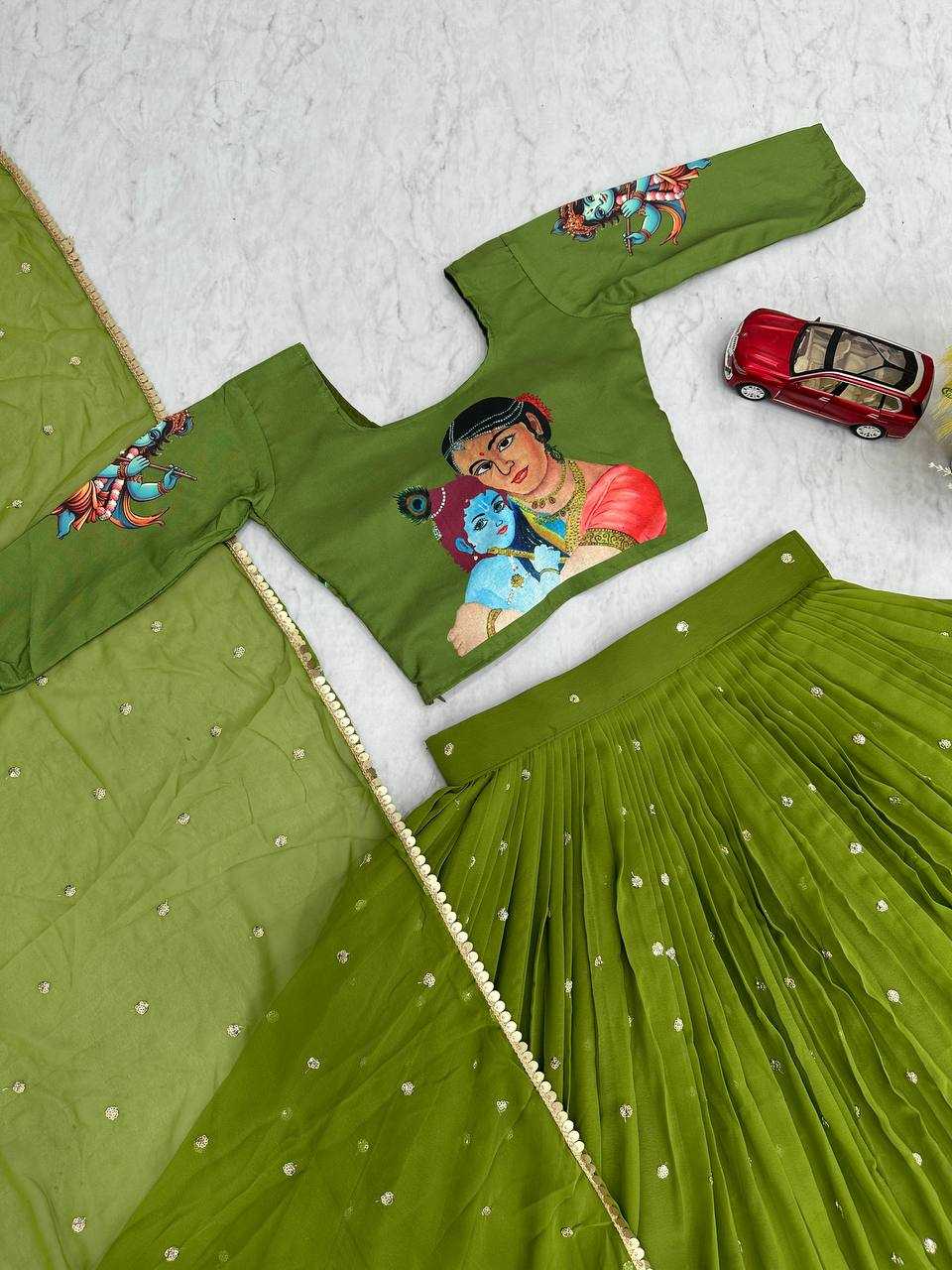 Ynf Faux Georgette KESH496 541 Lehengas Wholesale Kalamkari Lehenga Embroidered Lehenga Heavy Lehenga Manufacturer- Kapda Export