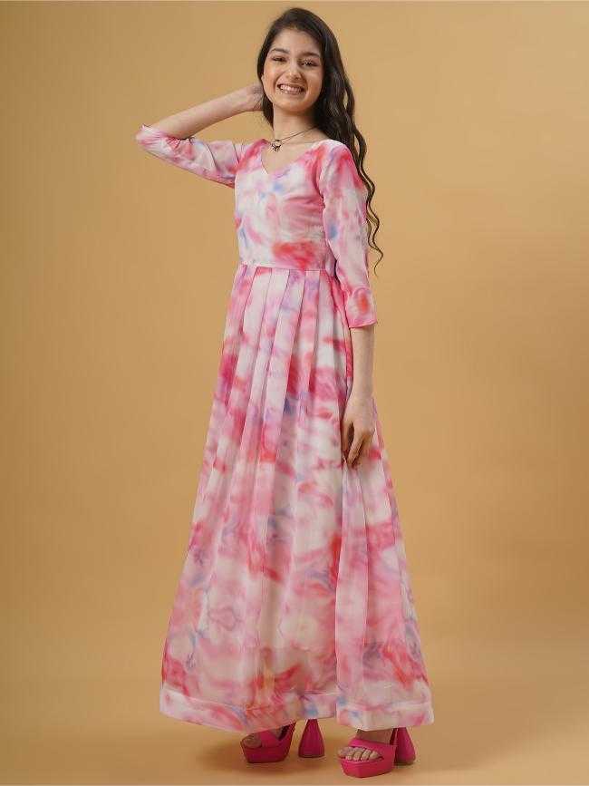 Ynf Georgette KESH334 kd Chiffon Kids Wear Wholesale Kids Gown Kids Frocks Kids Designer Frock Manufacturer- Kapda Export