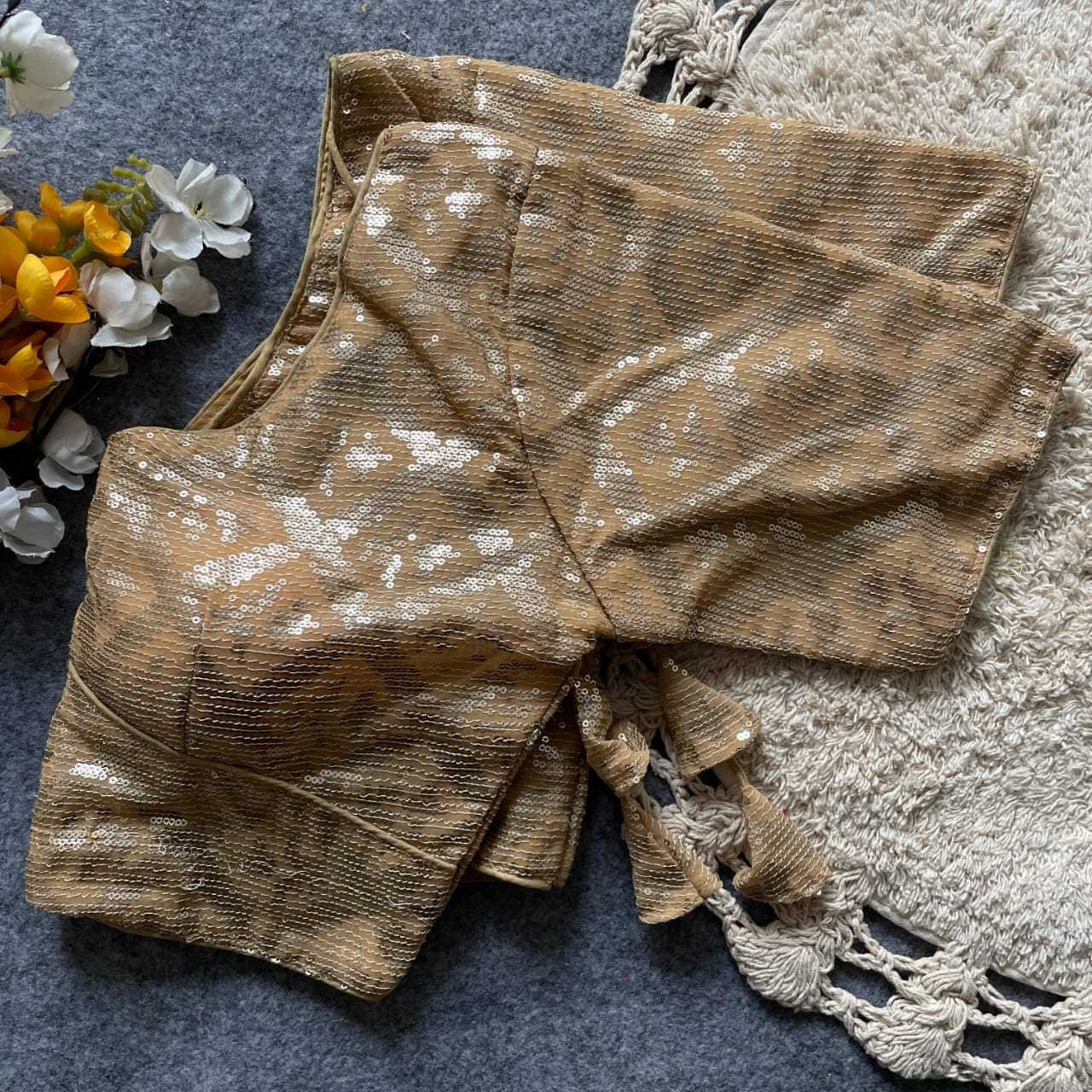 Ynf Georgette KESH411 REETU Readymade Blouses Wholesale Sequence Embroidery Blouse Embroidered Blouses Party Wear Blouse Manufacturer- Kapda Export