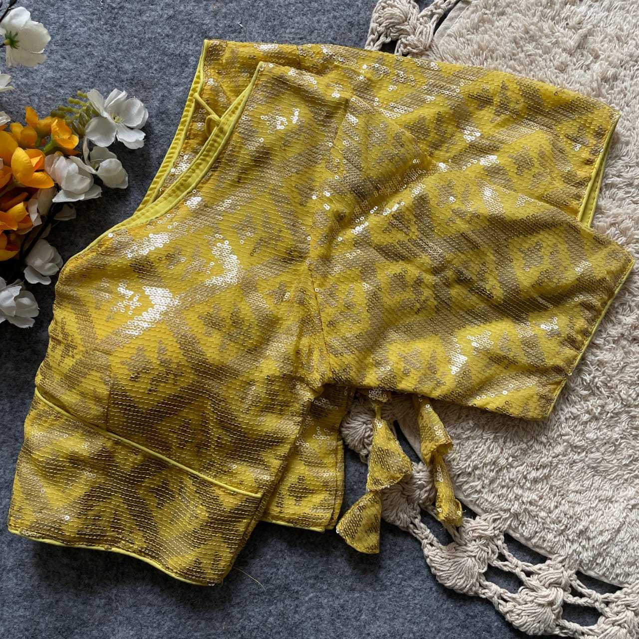 Ynf Georgette KESH411 REETU Readymade Blouses Wholesale Sequence Embroidery Blouse Embroidered Blouses Party Wear Blouse Manufacturer- Kapda Export