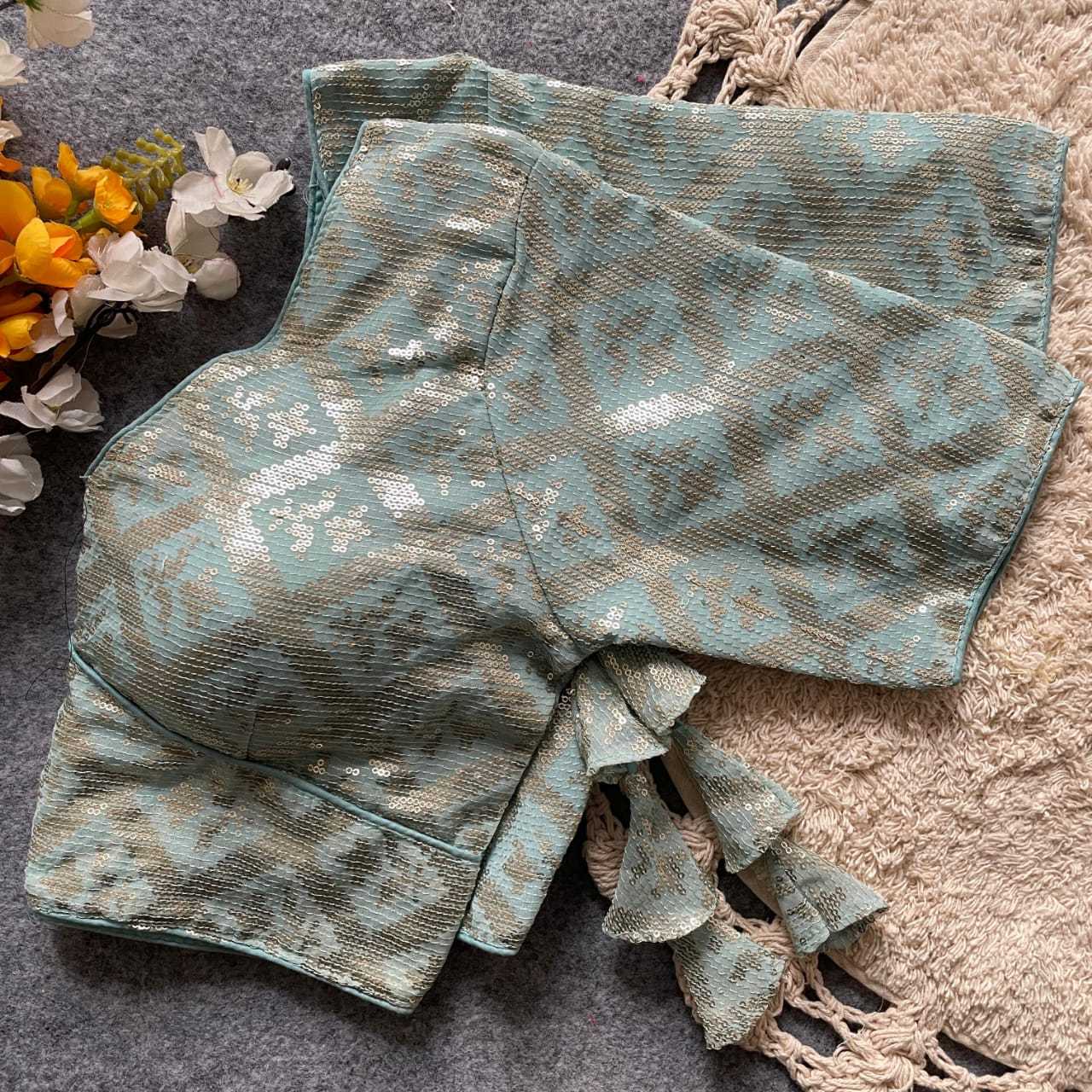 Ynf Georgette KESH411 REETU Readymade Blouses Wholesale Sequence Embroidery Blouse Embroidered Blouses Party Wear Blouse Manufacturer- Kapda Export