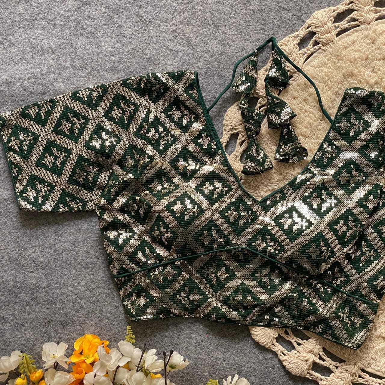 Ynf Georgette KESH411 REETU Readymade Blouses Wholesale Sequence Embroidery Blouse Embroidered Blouses Party Wear Blouse Manufacturer- Kapda Export