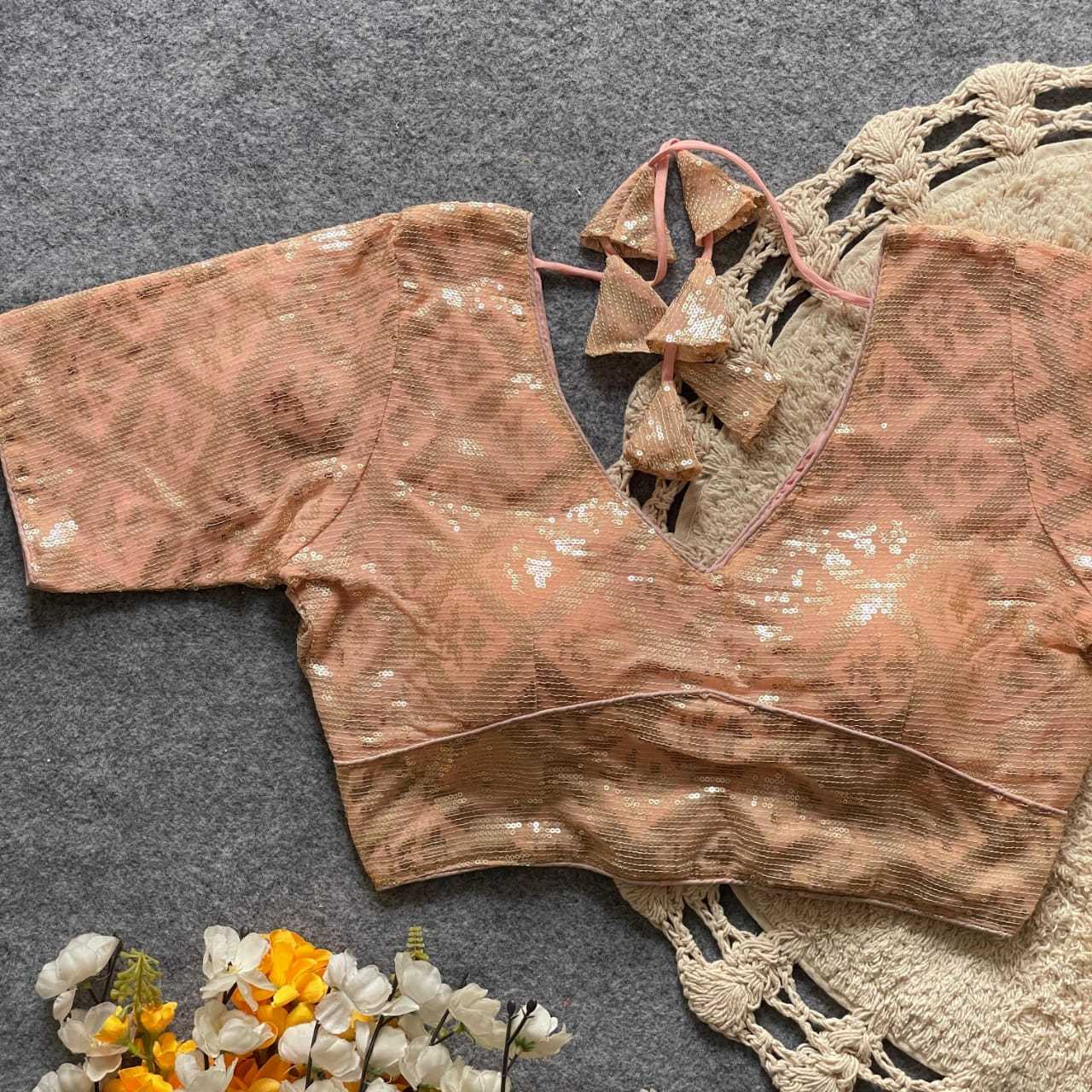 Ynf Georgette KESH411 REETU Readymade Blouses Wholesale Sequence Embroidery Blouse Embroidered Blouses Party Wear Blouse Manufacturer- Kapda Export