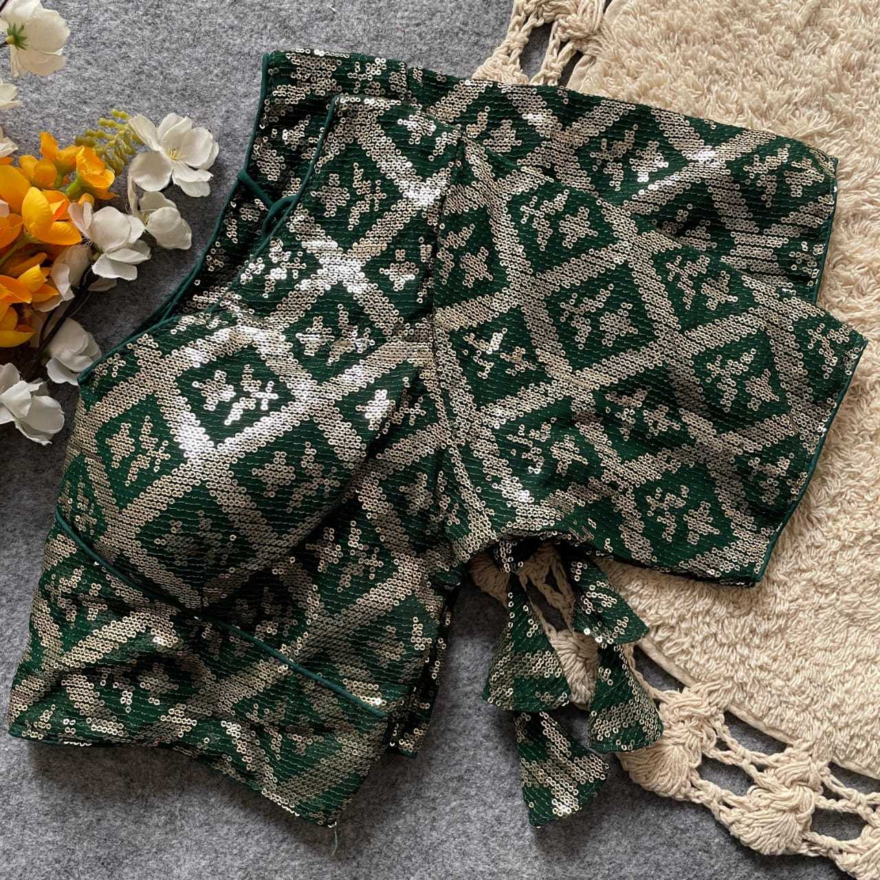 Ynf Georgette KESH411 REETU Readymade Blouses Wholesale Sequence Embroidery Blouse Embroidered Blouses Party Wear Blouse Manufacturer- Kapda Export