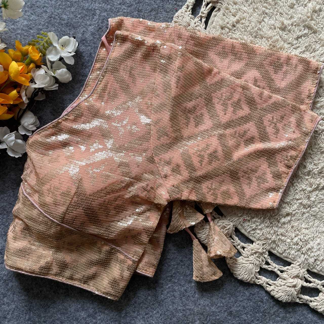 Ynf Georgette KESH411 REETU Readymade Blouses Wholesale Sequence Embroidery Blouse Embroidered Blouses Party Wear Blouse Manufacturer- Kapda Export