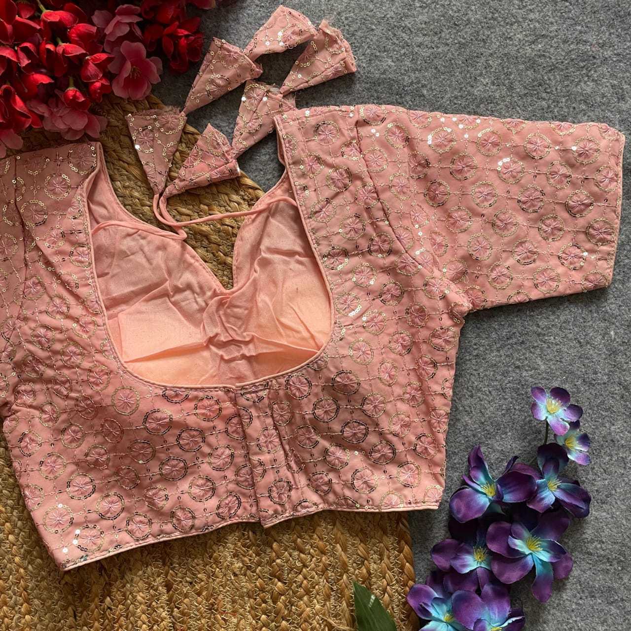 Ynf Georgette KESH411 TRIPTI Readymade Blouses Wholesale Sequence Embroidery Blouse Embroidered Blouses Party Wear Blouse Manufacturer- Kapda Export