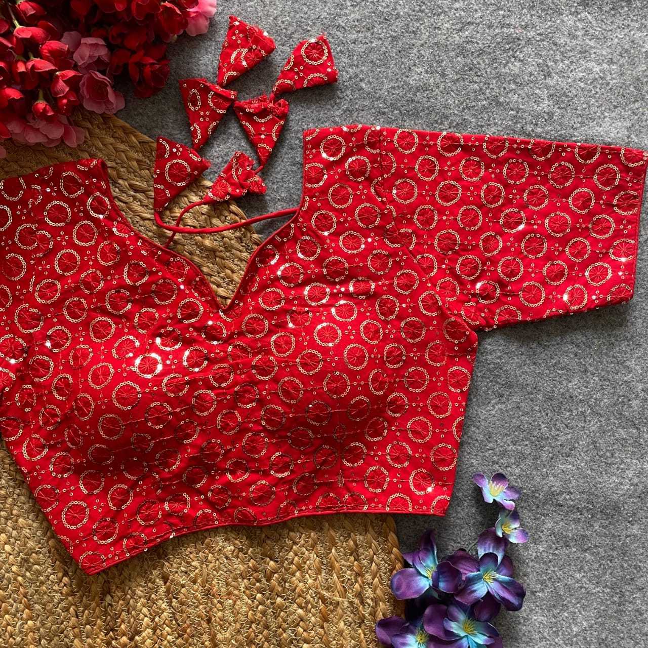 Ynf Georgette KESH411 TRIPTI Readymade Blouses Wholesale Sequence Embroidery Blouse Embroidered Blouses Party Wear Blouse Manufacturer- Kapda Export