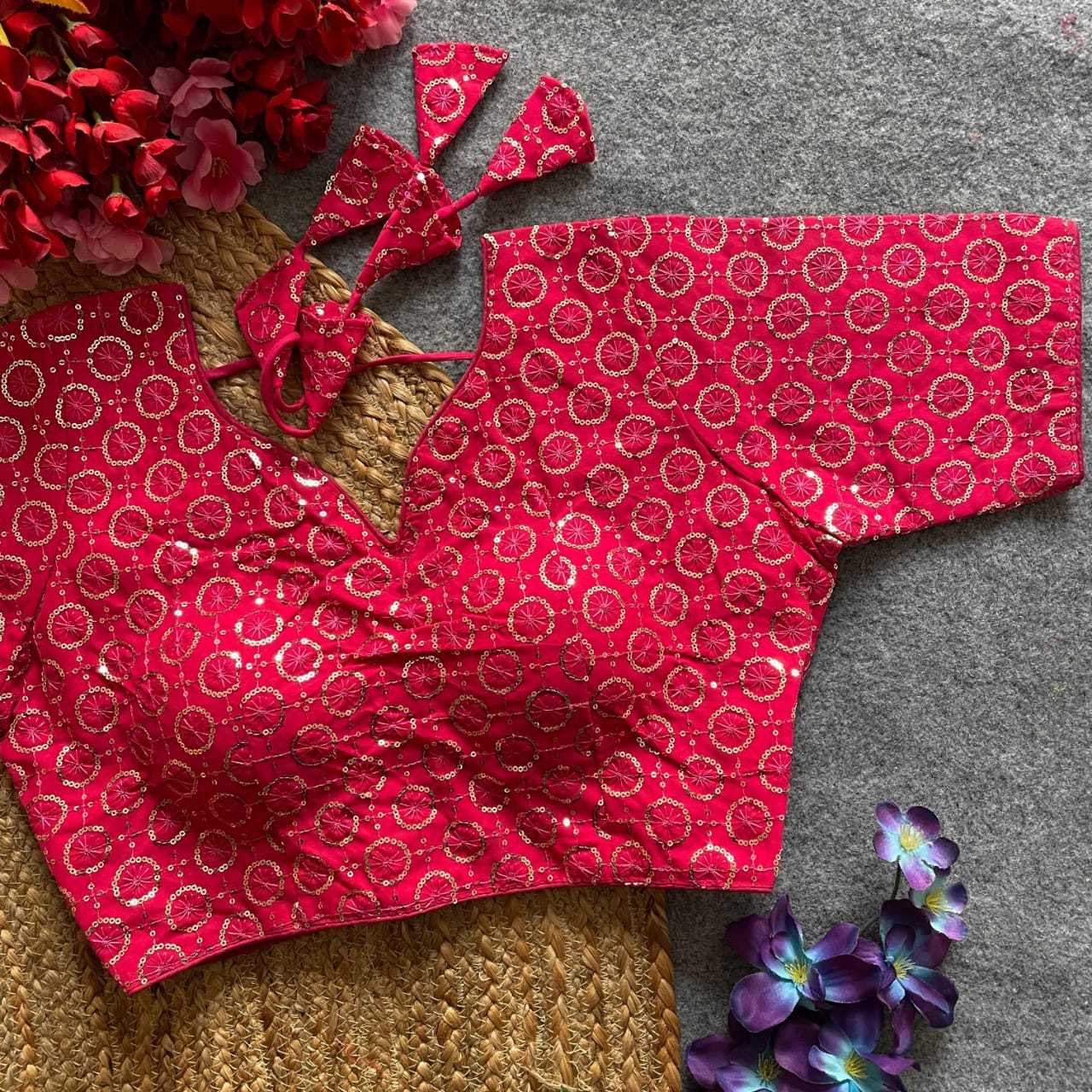 Ynf Georgette KESH411 TRIPTI Readymade Blouses Wholesale Sequence Embroidery Blouse Embroidered Blouses Party Wear Blouse Manufacturer- Kapda Export