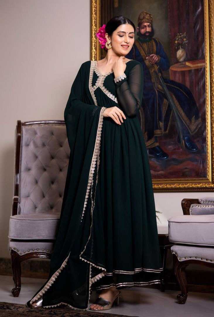Ynf Georgette KESH559 375 Gowns Festive Collections Wholesale Long Gowns Georgette Gown Black Gown Manufacturer- Kapda Export