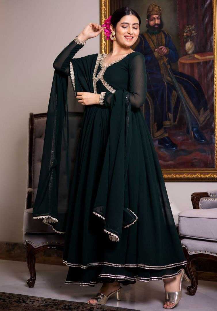Ynf Georgette KESH559 375 Gowns Festive Collections Wholesale Long Gowns Georgette Gown Black Gown Manufacturer- Kapda Export