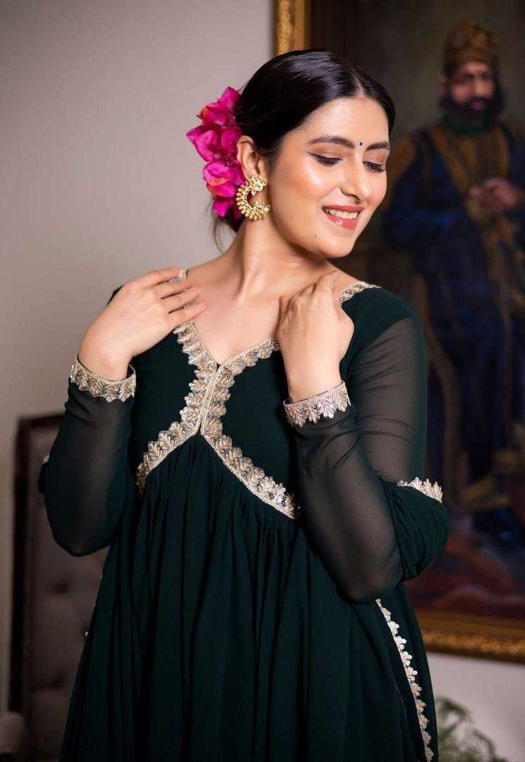 Ynf Georgette KESH559 375 Gowns Festive Collections Wholesale Long Gowns Georgette Gown Black Gown Manufacturer- Kapda Export