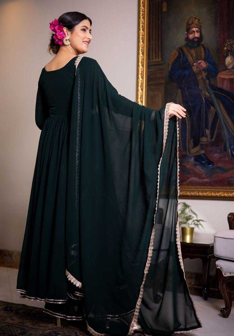 Ynf Georgette KESH559 375 Gowns Festive Collections Wholesale Long Gowns Georgette Gown Black Gown Manufacturer- Kapda Export