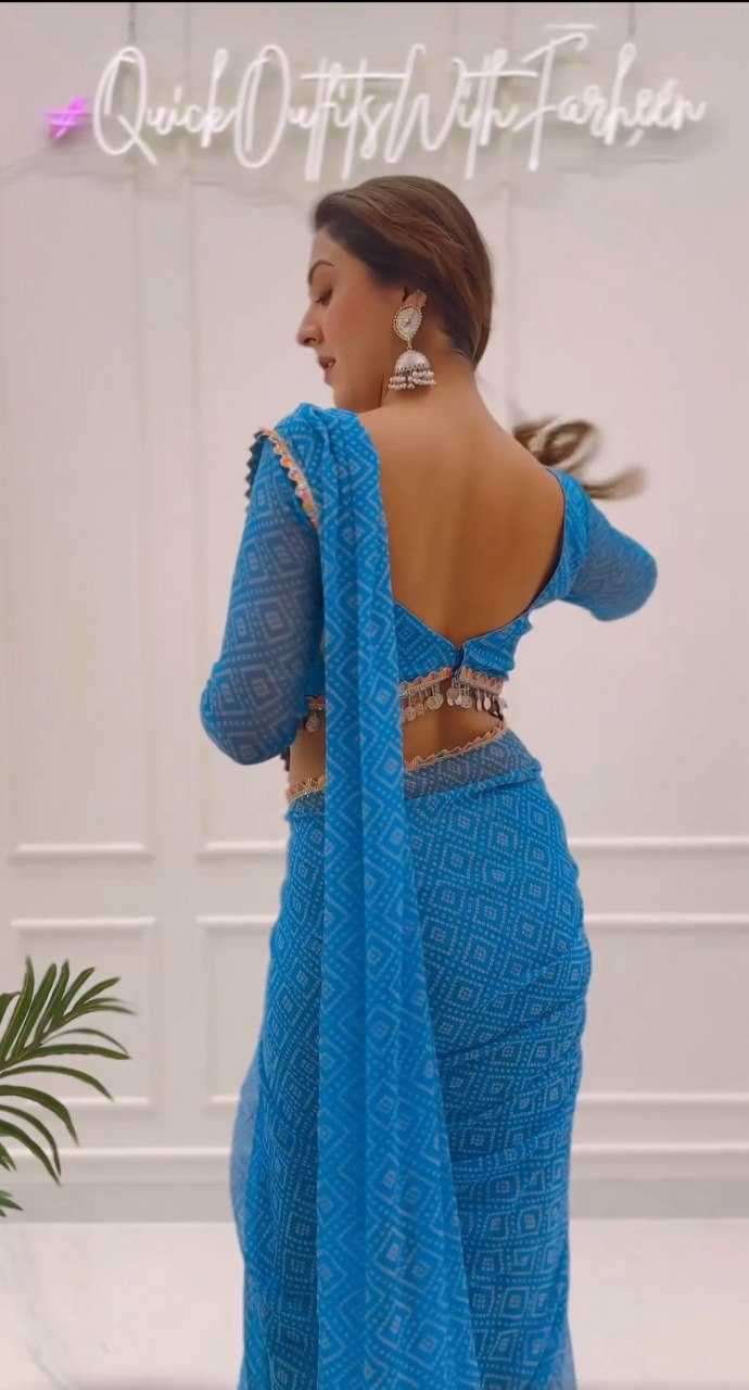 Ynf Georgette KESH606 304 Sarees Festive Collections Wholesale Ready To Wear Sarees Party Wear Sarees Printed Georgette Saree Manufacturer- Kapda Export