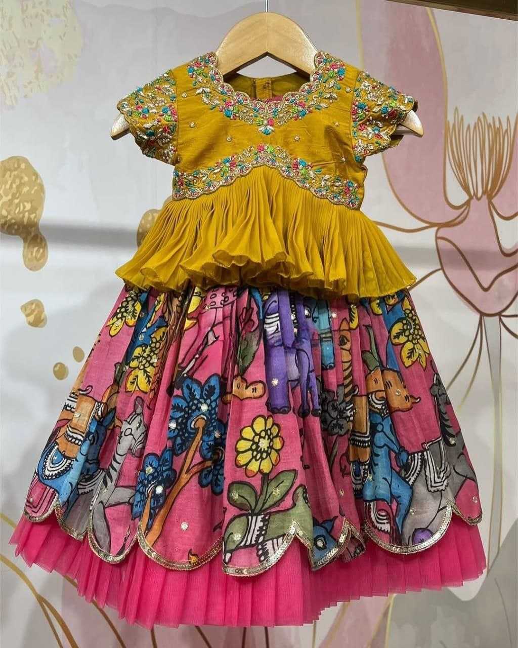 Ynf Heavy Chinnon Silk KESH167 VAISHALI Kids Wear Festive Collections Wholesale Kids Frocks Embroidered Frock Baby Girl Lehenga Manufacturer- Kapda Export
