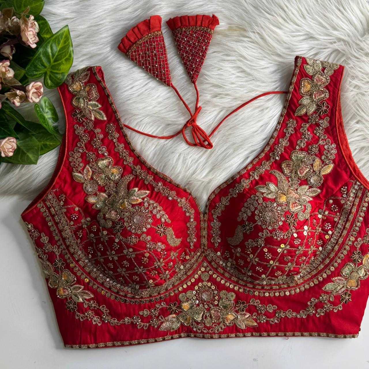 Ynf Heavy Roman Silk KESH530 RAINBOW Readymade Blouses Wholesale Sequence Embroidery Blouse Designer Blouse Embroidered Blouses Manufacturer- Kapda Export