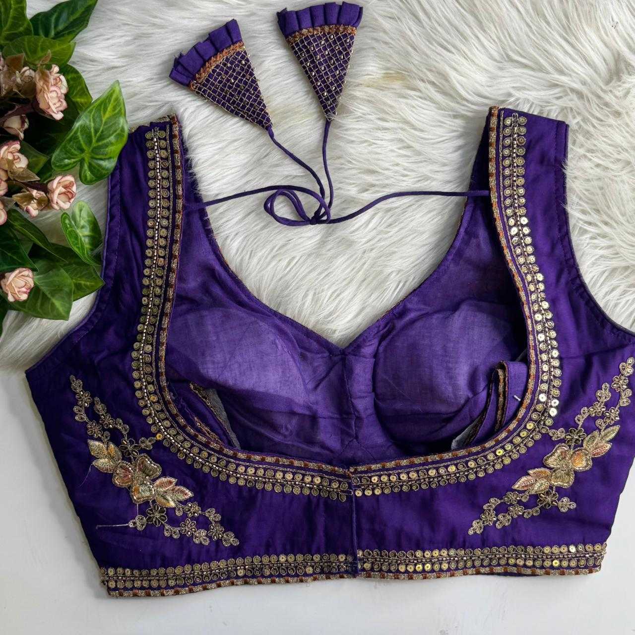 Ynf Heavy Roman Silk KESH530 RAINBOW Readymade Blouses Wholesale Sequence Embroidery Blouse Designer Blouse Embroidered Blouses Manufacturer- Kapda Export