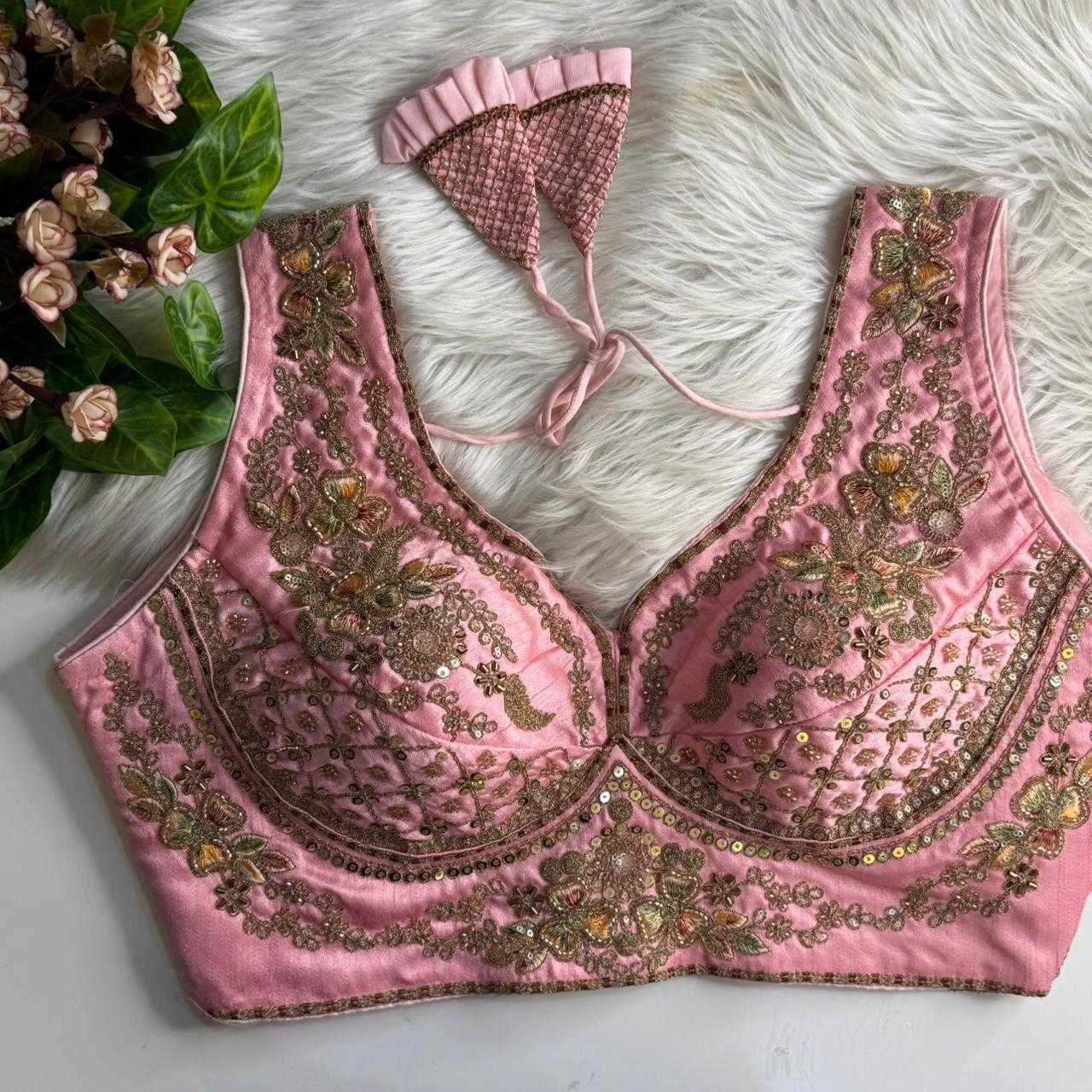 Ynf Heavy Roman Silk KESH530 RAINBOW Readymade Blouses Wholesale Sequence Embroidery Blouse Designer Blouse Embroidered Blouses Manufacturer- Kapda Export