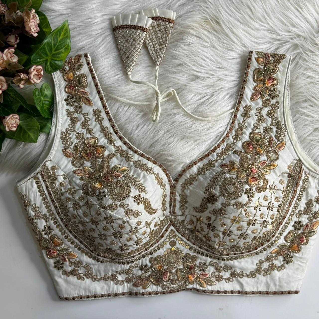 Ynf Heavy Roman Silk KESH530 RAINBOW Readymade Blouses Wholesale Sequence Embroidery Blouse Designer Blouse Embroidered Blouses Manufacturer- Kapda Export