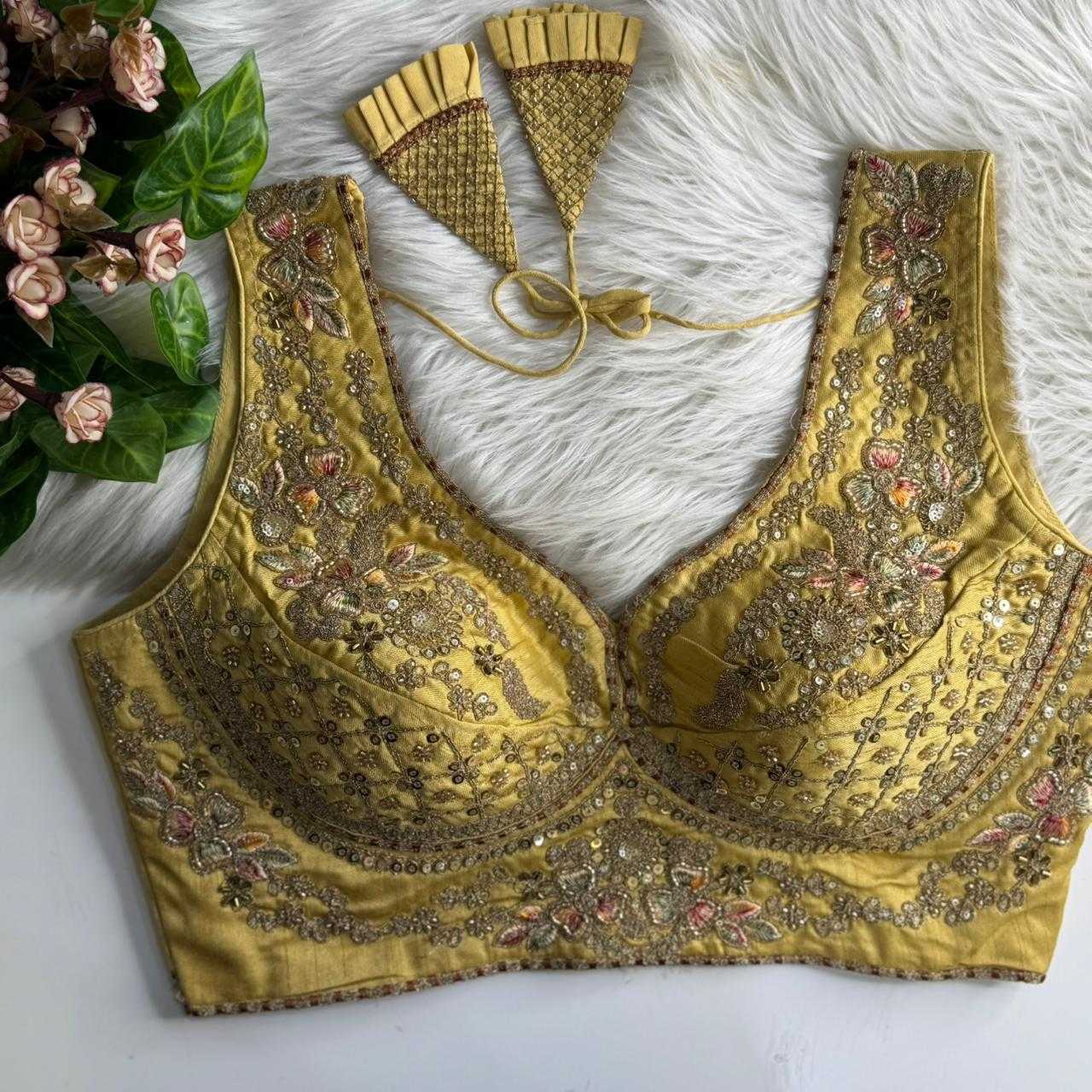 Ynf Heavy Roman Silk KESH530 RAINBOW Readymade Blouses Wholesale Sequence Embroidery Blouse Designer Blouse Embroidered Blouses Manufacturer- Kapda Export