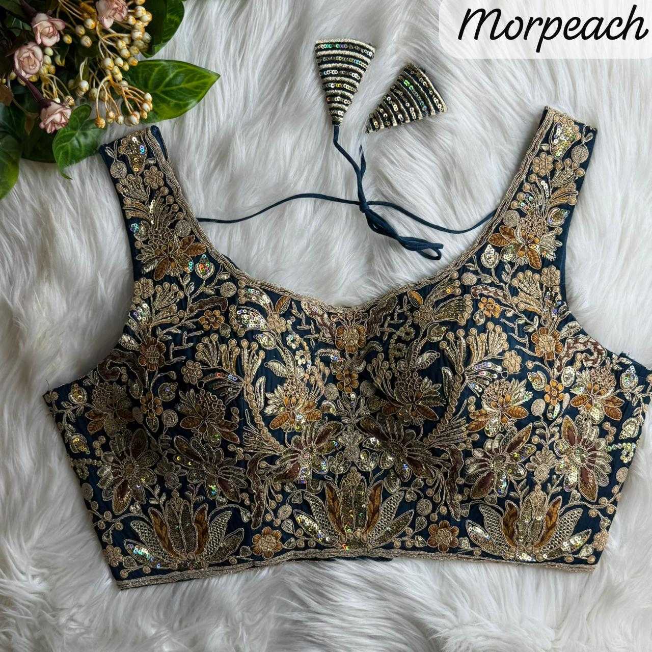 Ynf Heavy Roman Silk KESH530 Roman Readymade Blouses Wholesale Blouse Sequence Embroidery Blouse Designer Blouse Manufacturer- Kapda Export