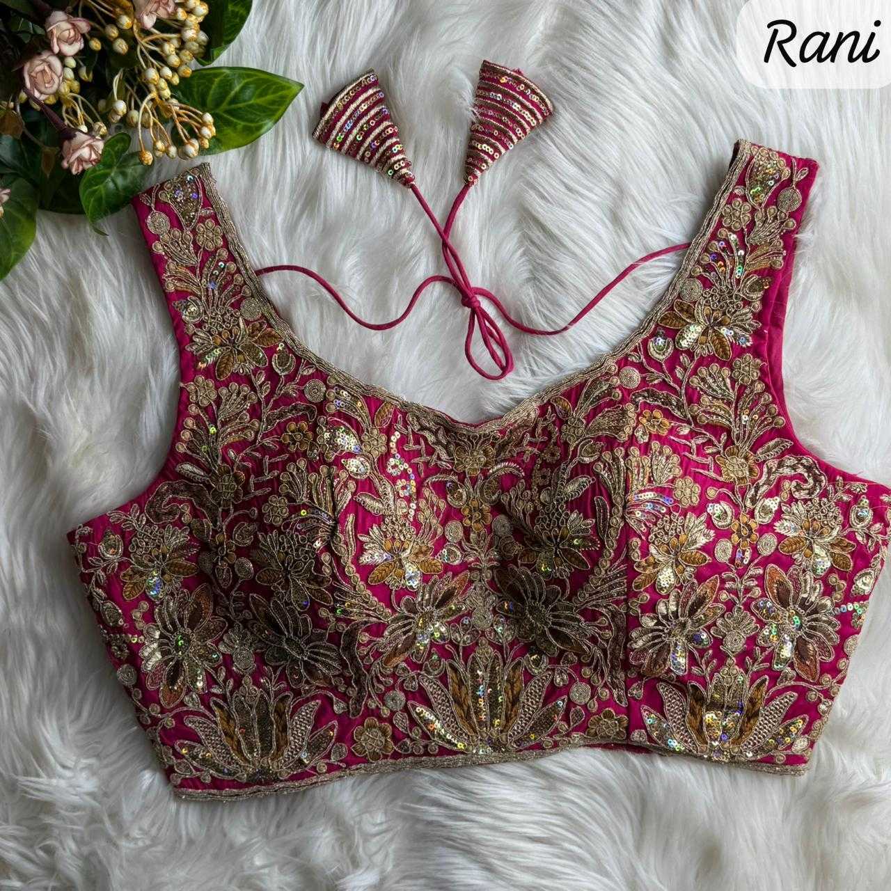 Ynf Heavy Roman Silk KESH530 Roman Readymade Blouses Wholesale Blouse Sequence Embroidery Blouse Designer Blouse Manufacturer- Kapda Export