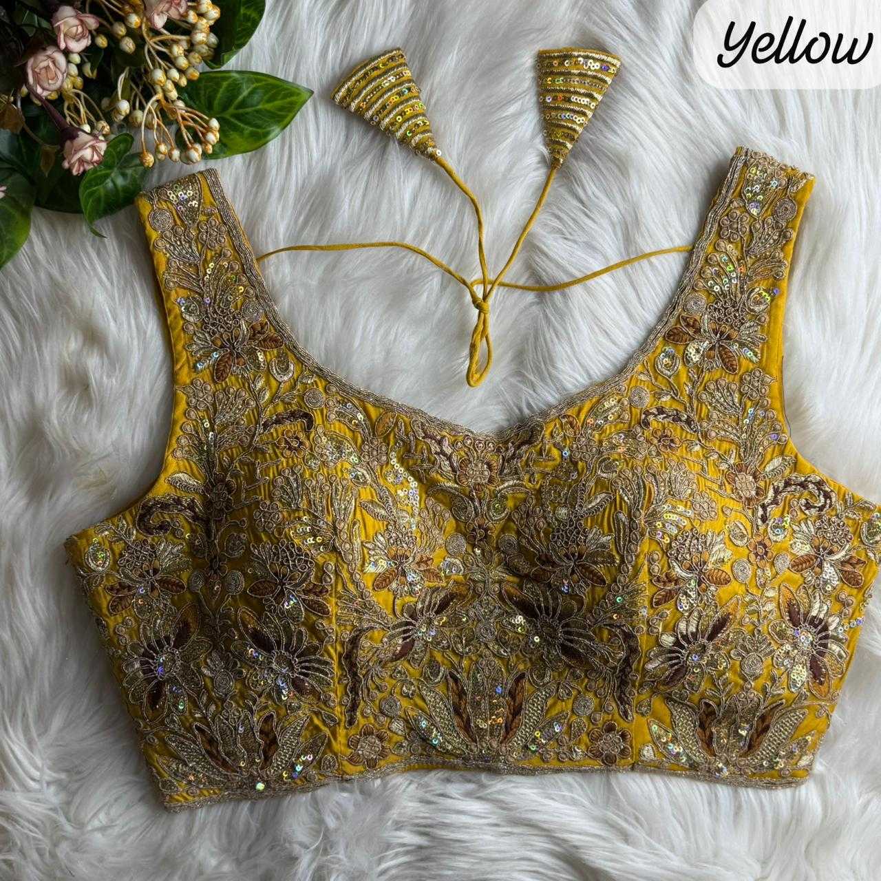 Ynf Heavy Roman Silk KESH530 Roman Readymade Blouses Wholesale Blouse Sequence Embroidery Blouse Designer Blouse Manufacturer- Kapda Export