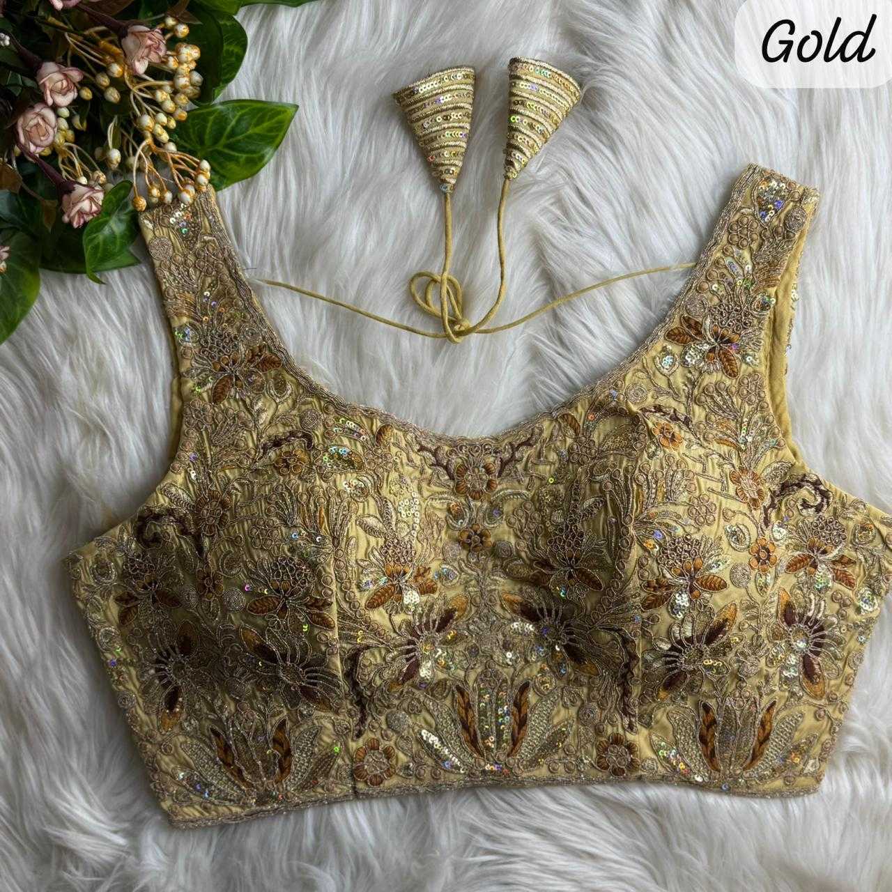 Ynf Heavy Roman Silk KESH530 Roman Readymade Blouses Wholesale Blouse Sequence Embroidery Blouse Designer Blouse Manufacturer- Kapda Export