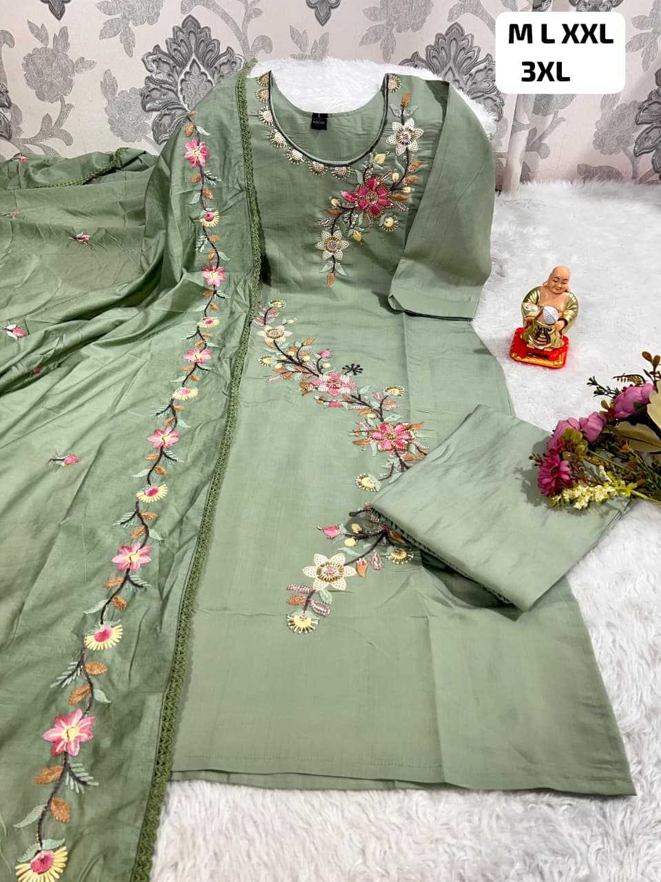 Ynf Heavy Roman Silk KESH594 KOLKATTA Kurti Wholesale Kurti Bottom With Dupatta Ladies Kurti Embroidered Kurtis Manufacturer- Kapda Export