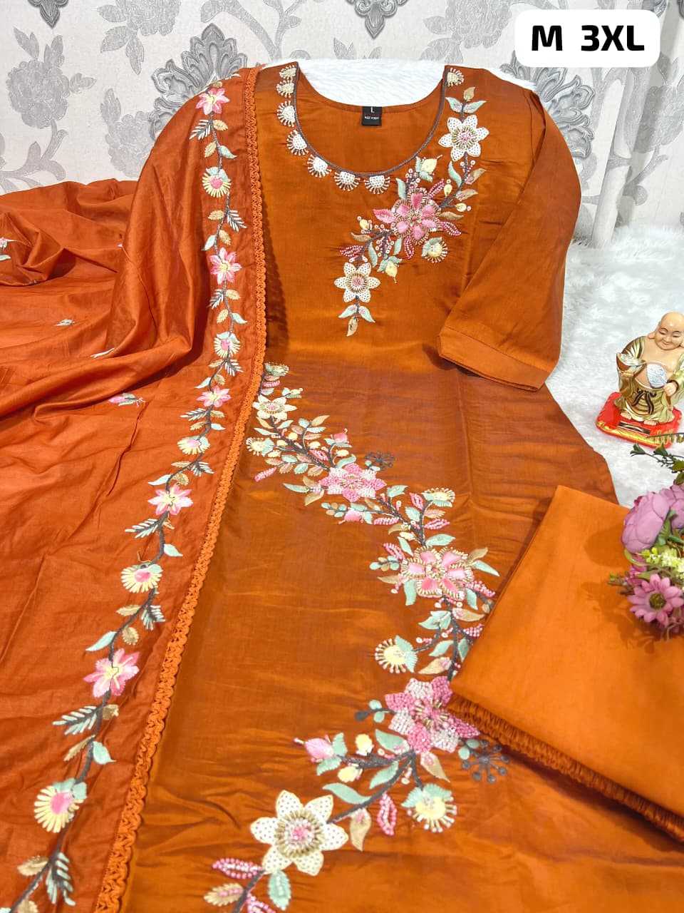 Ynf Heavy Roman Silk KESH594 KOLKATTA Kurti Wholesale Kurti Bottom With Dupatta Ladies Kurti Embroidered Kurtis Manufacturer- Kapda Export