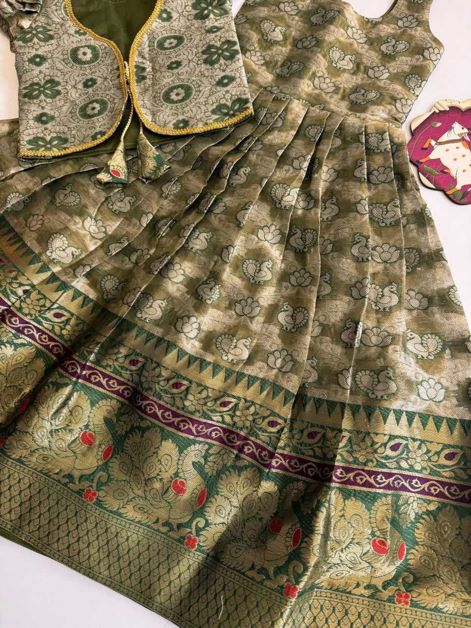 Ynf Kanjivaram Silk RIN235 SIYA Kids Wear Festive Collections Wholesale Kids Gown Ethnic Dresses For Kids Kids Festive Wear Manufacturer- Kapda Export