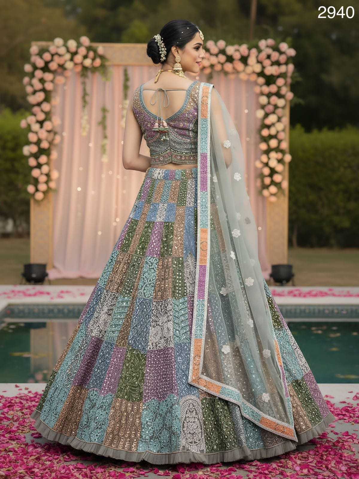 Ynf Net KESH530 2940 Lehengas Wedding Collections Wholesale Net Fancy Lehenga Embroidered Lehenga Mirror Work Lehenga Manufacturer- Kapda Export