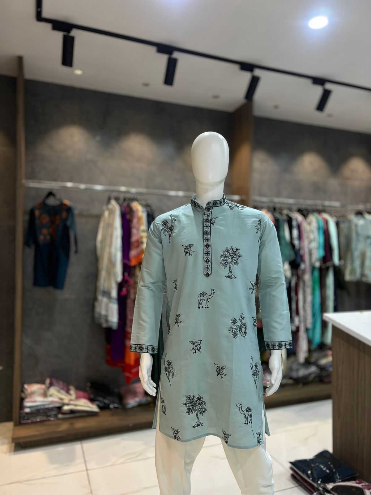 Ynf Premium Roman Silk KESH481 Manyavar Mens Wear Festive Collections Wholesale Mens Kurtas Silk Kurta Embroidered Kurta Pajama Manufacturer- Kapda Export